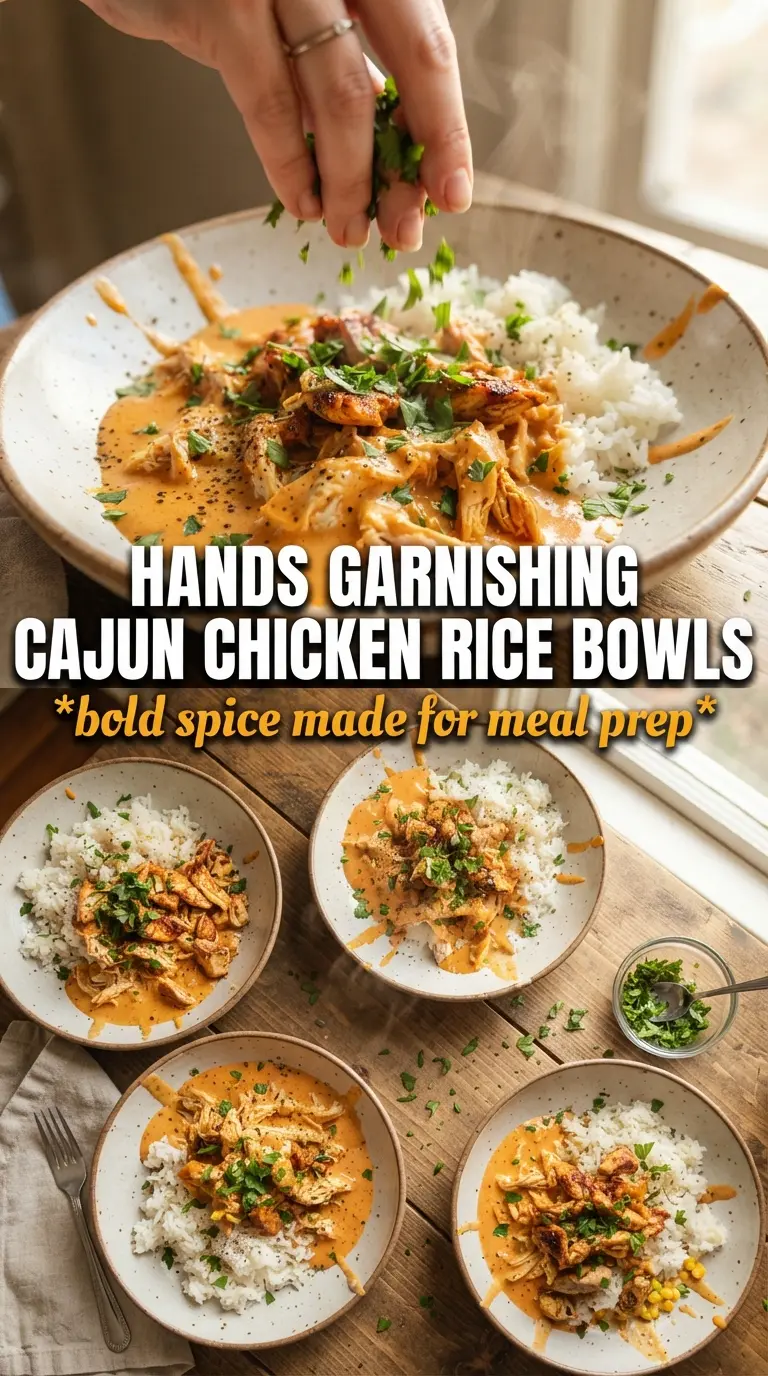 Creamy Cajun chicken and rice bowls creamy spicy colorful