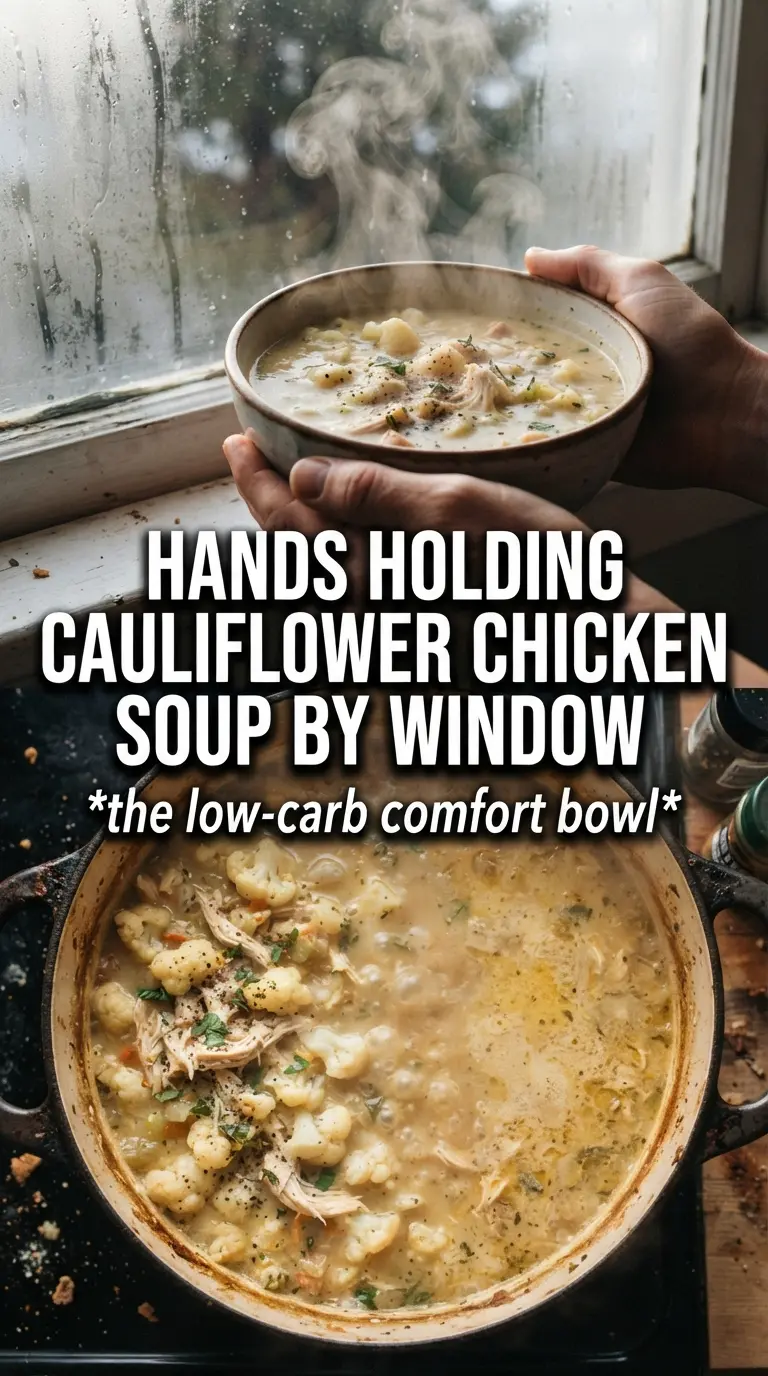 Cauliflower Chicken Soup creamy golden