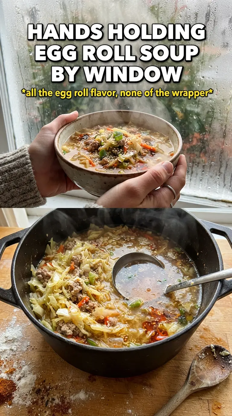 Egg Roll Soup savory ginger-soy broth
